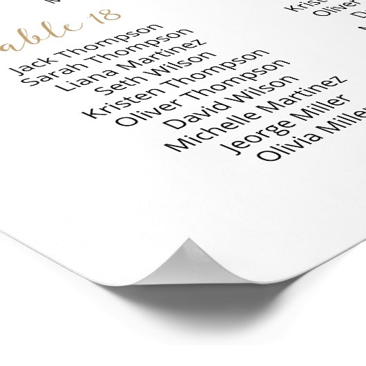 26 Tafels Vind Je Stoel Zitplaatsindeling Plan Poster (Hoek)