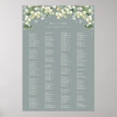 26 x 38" alfabetische zitkaart voor 250 personen poster (Voorkant)