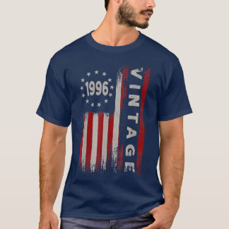 26 Year Old Gifts Vintage 1996 American Flag 26th  T-shirt