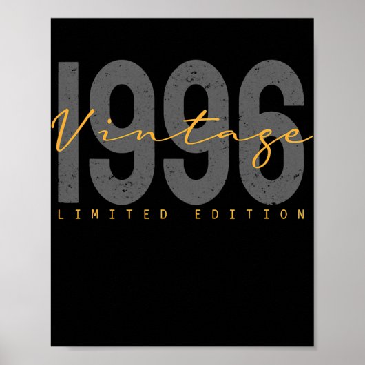 26 Years Old Vintage 1996 26th Birthday Poster (Voorkant)