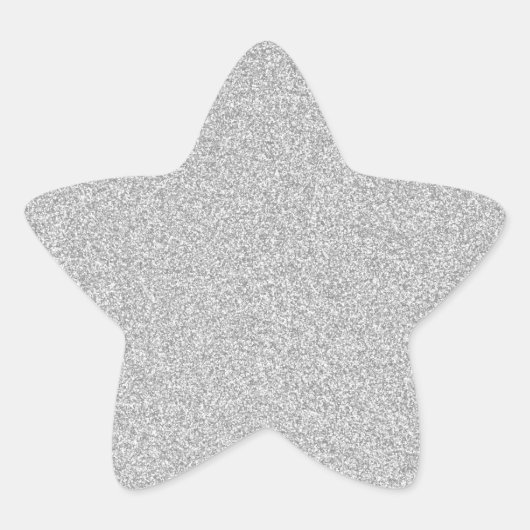 26 Zilveren Glitter Print Sparkles Star Ster Sticker (Voorkant)