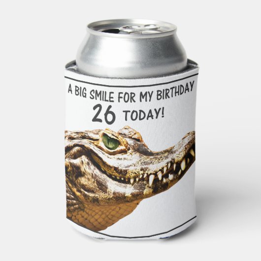 26e 'Birthday Alligator Smile' Blikjeskoeler (Blikje Voorkant)