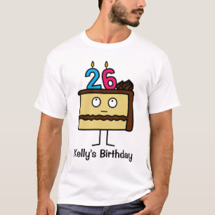 26e Birthday Cake met kaarsen T-shirt