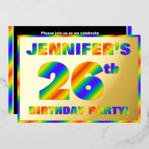 26e Birthday Party — Fun, regenboogspectrum "26"