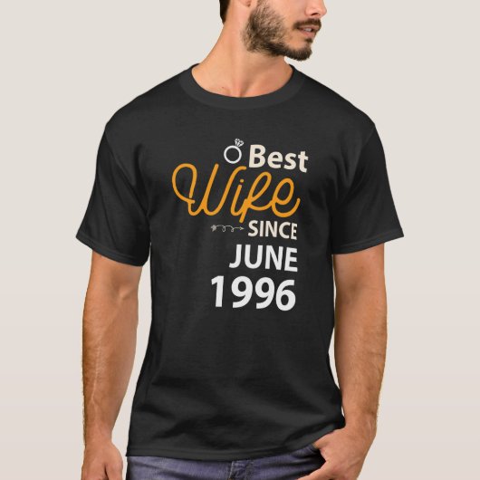 26e bruiloft Jubileum beste vrouw sinds juni 1996 T-shirt (Voorkant)