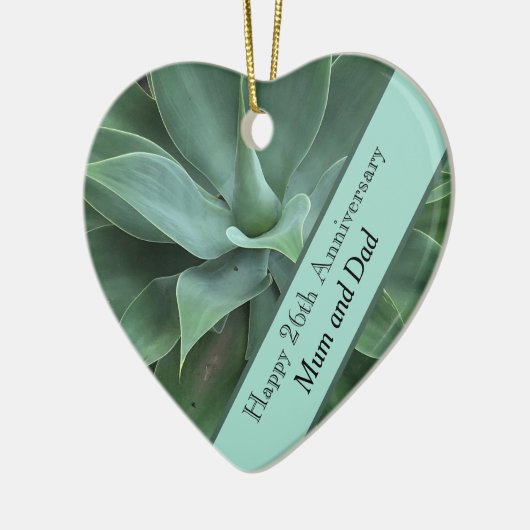 26e bruiloft Jubileum Jade Keramisch Ornament (Links)