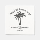 26e bruiloft Jubileum Palmbomen Servet (Voorkant)