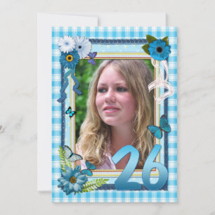 26e foto verjaardagsfeestuitnodiging kaart