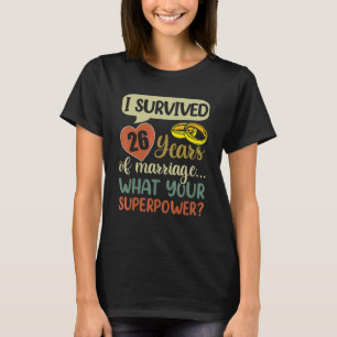 26e huwelijkspaar Jubileum Ik overleefde 26 Y T-shirt