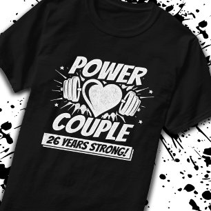 26e Jubileum fitness Couple 26 jaar sterk T-shirt