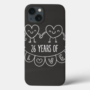 26e Jubileum Gift Chalk Hearts Case-Mate iPhone Case