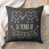 26e Jubileum Gift Chalk Hearts Kussen (Deken)
