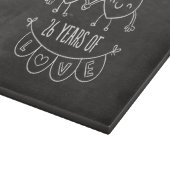 26e Jubileum Gift Chalk Hearts Snijplank (Hoek)