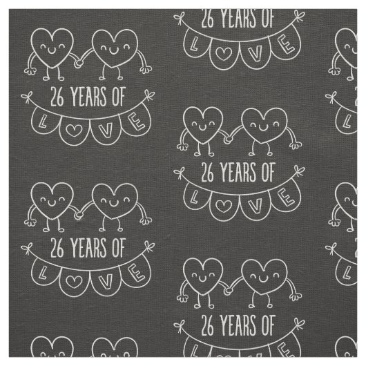 26e Jubileum Gift Chalk Hearts Stof (Swatch)