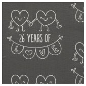 26e Jubileum Gift Chalk Hearts Stof (Close Up)