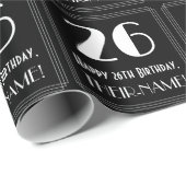 26e verjaardag - Art Deco geïnspireerde look "26", Cadeaupapier (Rol Hoek)