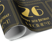 26e verjaardag ~ Art Deco geïnspireerde look "26", Cadeaupapier (Rol Hoek)