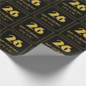 26e verjaardag - Art Deco Geïnspireerde look "26"  Cadeaupapier (Hoek)