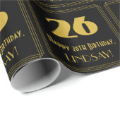 26e verjaardag - Art Deco Geïnspireerde look "26"  Cadeaupapier (Rol Hoek)