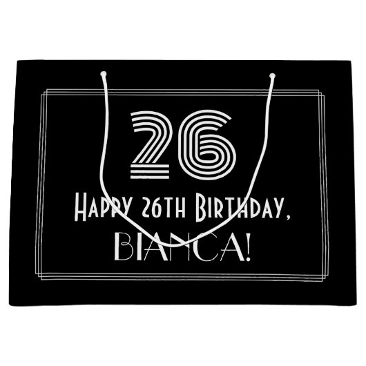 26e verjaardag — Art Deco geïnspireerde look "26"  Groot Cadeauzakje (Voorkant)
