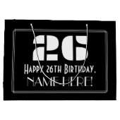 26e verjaardag ~ Art Deco geïnspireerde look "26"  Groot Cadeauzakje (Achterkant)