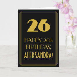 26e verjaardag ~ Art Deco geïnspireerde look "26"  Kaart