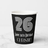 26e verjaardag — Art Deco Geïnspireerde look "26" Papieren Bekers (Achterkant)