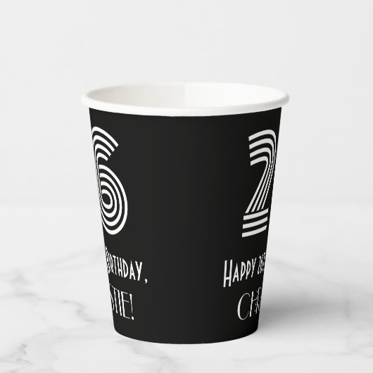 26e verjaardag — Art Deco Geïnspireerde look "26"  Papieren Bekers (Links)