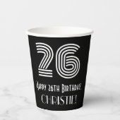26e verjaardag — Art Deco Geïnspireerde look "26" Papieren Bekers (Voorkant)