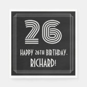 26e verjaardag: Art Deco Geïnspireerde look "26" + Servet (Voorkant)