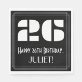 26e verjaardag: Art Deco Geïnspireerde look "26" + Servet (Voorkant)