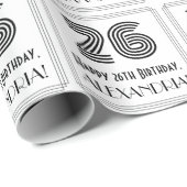 26e verjaardag: Art Deco geïnspireerde stijl "26"  Cadeaupapier (Rol Hoek)