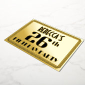 26e verjaardag: Art Deco Kijk "26" en naam Folie Uitnodiging (Gedraaid)
