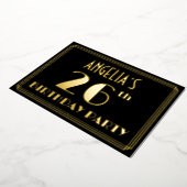 26e verjaardag: Art Deco Kijk "26", met naam Folie Uitnodiging (Gedraaid)