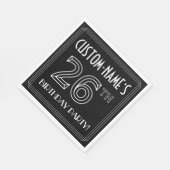 26e verjaardag: Art Deco Style + aangepaste naam Servet (Hoek)