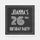 26e verjaardag: Art Deco Style + aangepaste naam Servet (Voorkant)
