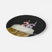 26e verjaardag bier met kaars papieren bordje (Gekanteld)