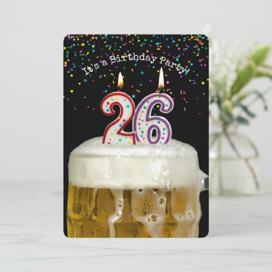 26e verjaardag Bierfeest Kaart (Staand voorkant)