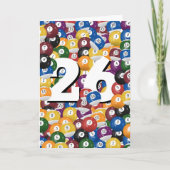 26e verjaardag biljartballen kaart (Voorkant)