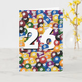 26e verjaardag biljartballen kaart (Gele Bloem)