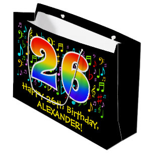 26e verjaardag - Colorful Music Symbols, Rainbow 2 Groot Cadeauzakje