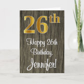 26e verjaardag: Elegant Faux Gold Kijk #, Faux Woo Kaart (Voorkant)