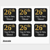 26e verjaardag - Elegante luxe Faux Gold look # Vierkante Sticker (Vel)