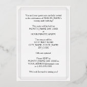 26e verjaardag — Fancy script en aangepaste naam Folie Uitnodiging (Achterkant)