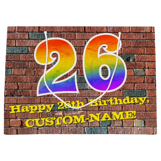 26e verjaardag: Fun, door graffiti geïnspireerde r Groot Cadeauzakje (Voorkant)