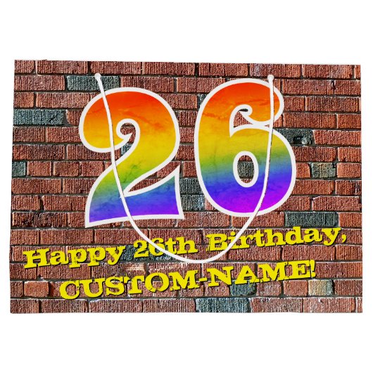 26e verjaardag: Fun, door graffiti geïnspireerde r Groot Cadeauzakje (Achterkant)