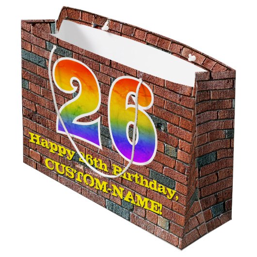 26e verjaardag: Fun, door graffiti geïnspireerde r Groot Cadeauzakje (Achterkant Gekanteld)