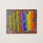 26e verjaardag: Fun Graffiti-geïnspireerde regenbo Legpuzzel (Horizontaal)