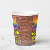 26e verjaardag: Fun Graffiti-geïnspireerde regenbo Papieren Bekers (Rechts)