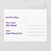 26e verjaardag: Fun Hearts Pattern, Regenboog 26 Briefkaart (Achterkant)